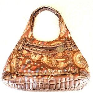 Paisley Purse GENNA DE ROSSI All over pattern  Med Large Reptile Skin Bottom